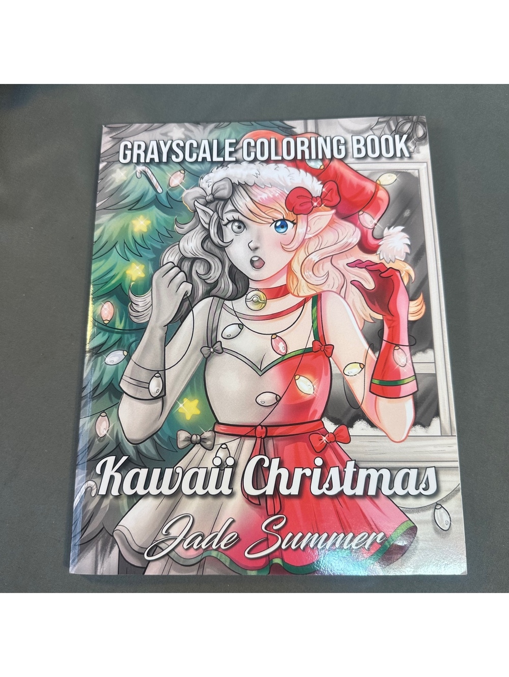 Kawaii Christmas Grayscale Coloring Book Jade Summer